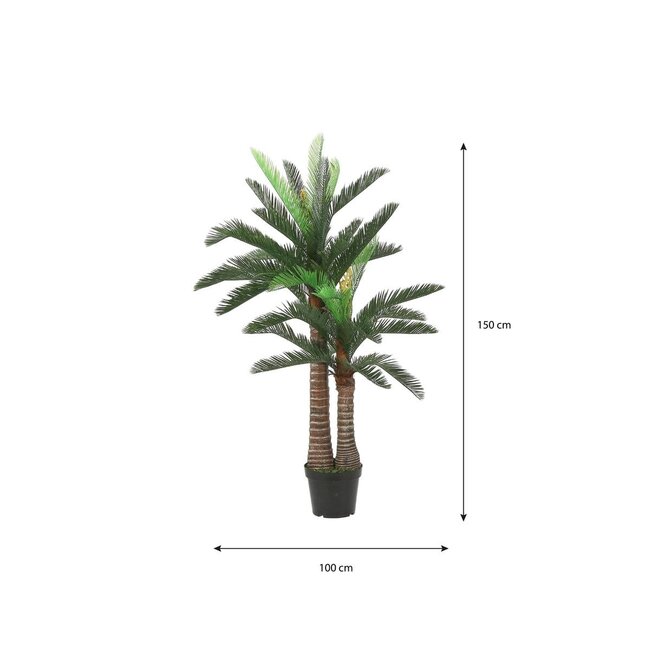 Mica Decorations Künstliche Cycas-Palme - Grün - H150 cm
