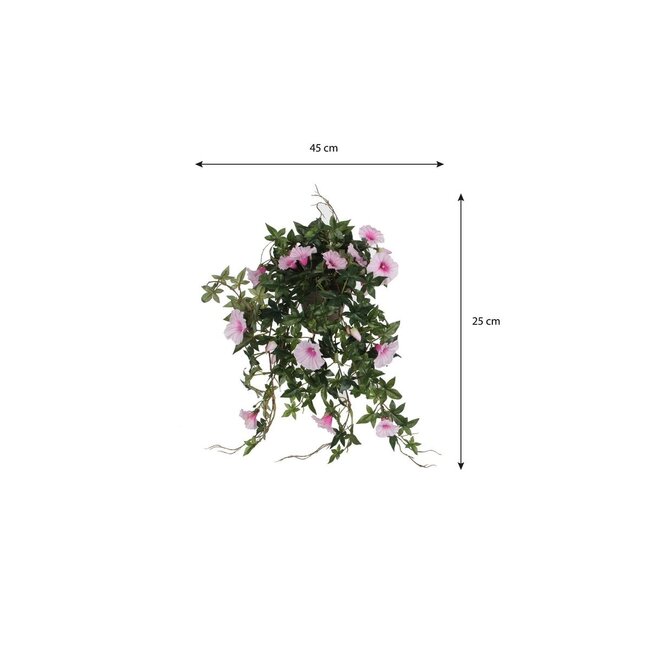 Mica Decorations Artificial Trailing Petunia - Pink - L25 × W45 × H50 cm