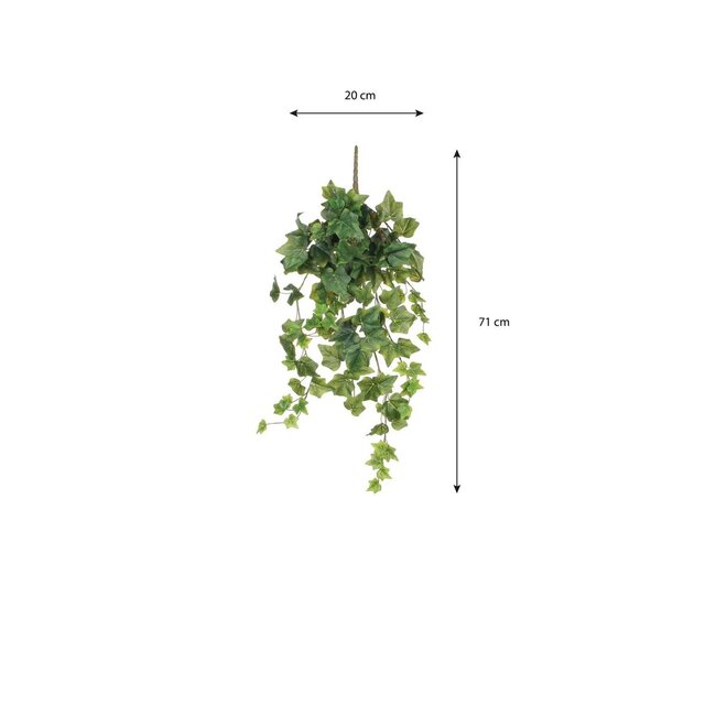 Mica Decorations Künstliche Efeu-Hängepflanze - Grün - H71 cm
