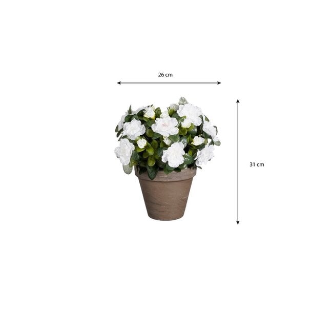 Mica Decorations Artificial Azalea Plant - White