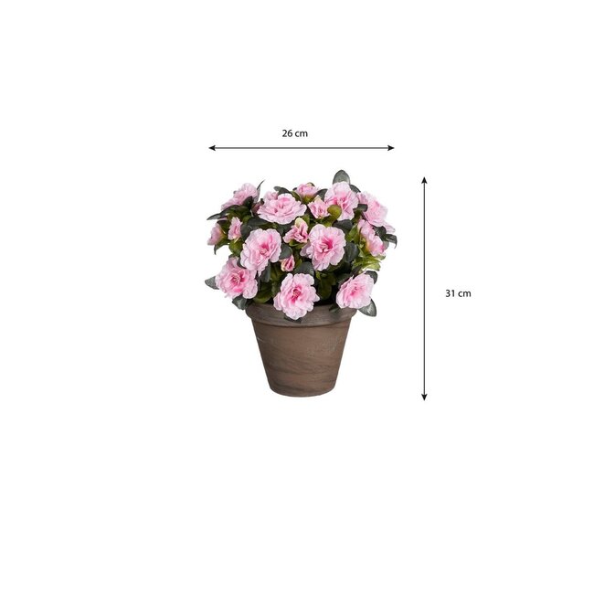 Mica Decorations Künstliche Azalee - Rosa - H31 × Ø26 cm