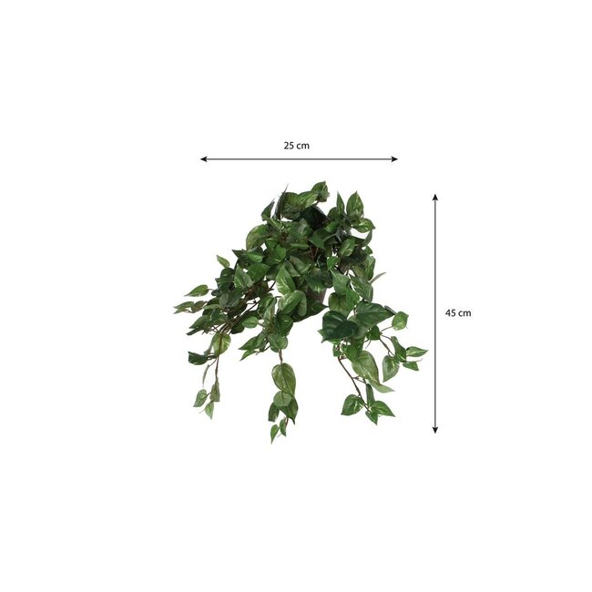 Mica Decorations Künstliche Scindapsus-Hängepflanze - Grün - H45 × Ø25 cm