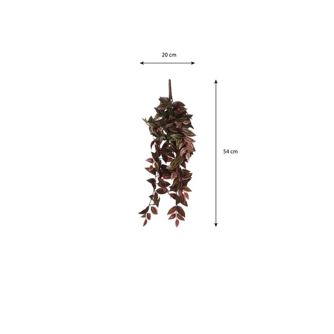 Mica Decorations Artificial Trailing Tradescantia - Dark Red - H54 cm