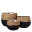 Mica Decorations Plantenmand set Zwart 3Zeegras