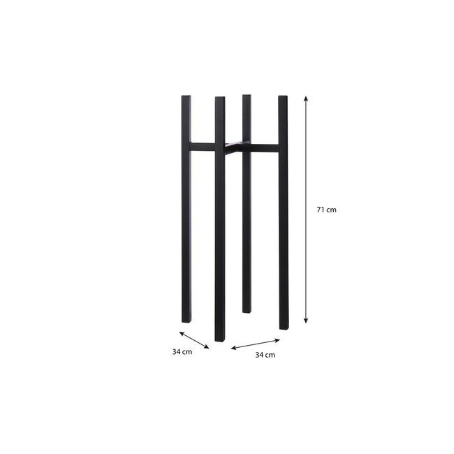 Mica Decorations Ascot Iron Plant Stand - Black - L34 × W34 × H71 cm