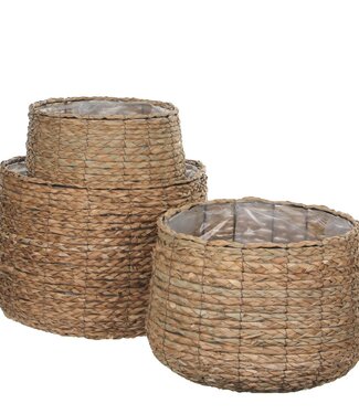 Mica Decorations Plantenmand set Lichtbruin 3Zeegras