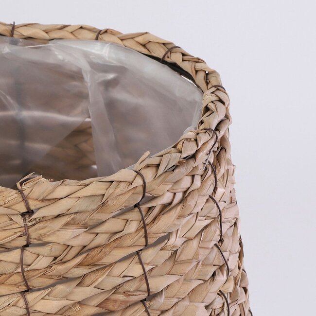 Mica Decorations Avalon Seagrass Plant Basket - Light Brown - H31 × Ø30 cm