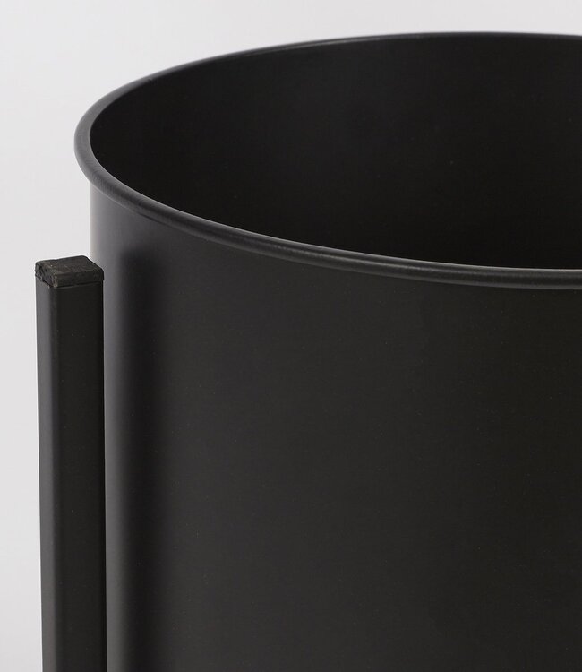 Jessy Bloempot op Standaard - Set van 3 - H35 x Ø27 cm - Metaal - Zwart