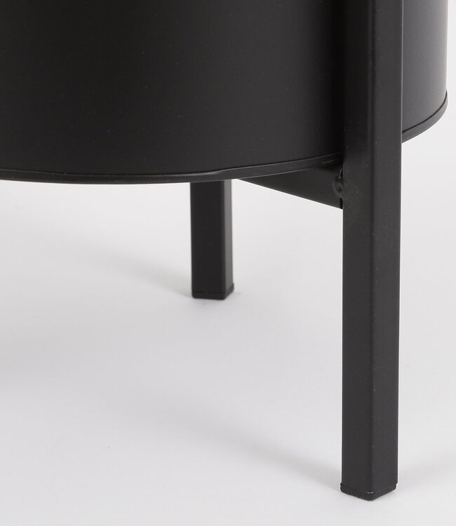 Jessy Bloempot op Standaard - Set van 3 - H35 x Ø27 cm - Metaal - Zwart