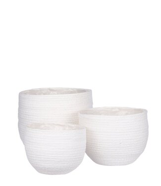 Mica Decorations Plantenmand set Gebroken wit 3Papier