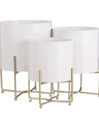 Mica Decorations Plantenstandaard set Wit 3Ijzer
