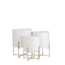 Mica Decorations Aries Blumentöpfe mit Ständern aus Eisen - Weiß - 3er-Set