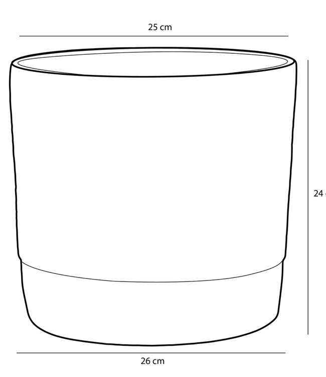 Bloempot binnen Donkerblauw 1Aardewerk