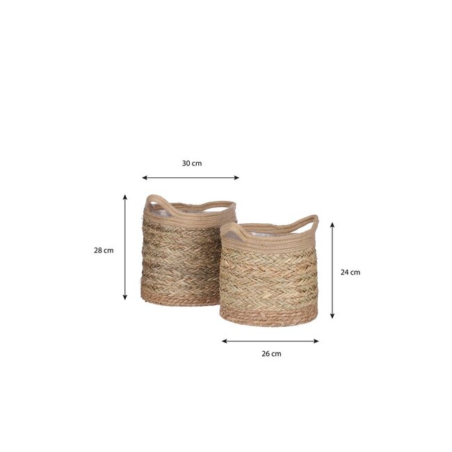 Plantenmand set Lichtbruin 2Zeegras