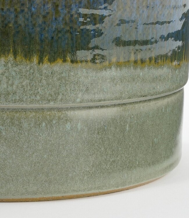 Bloempot binnen Donkerblauw 1Aardewerk