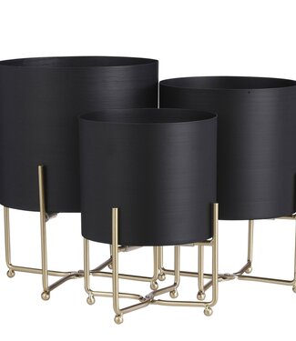 Mica Decorations Plantenstandaard set Zwart 3Ijzer