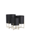 Mica Decorations Aries Blumentöpfe mit Ständern aus Eisen - Schwarz - 3er-Set