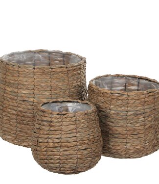 Mica Decorations Plantenmand set Lichtbruin 3Zeegras