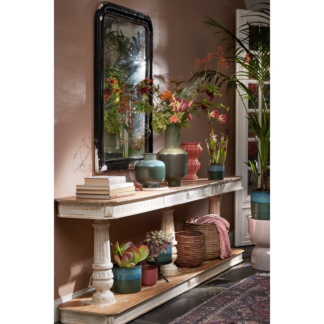Mica Decorations Olof Earthenware Indoor Plant Pot - Dark Brown - H24 cm