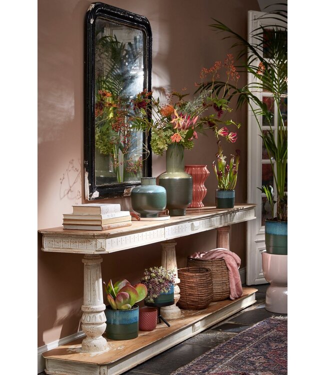 Bloempot binnen Donkerbruin 1Aardewerk