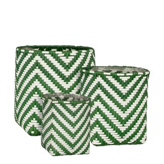 Mica Decorations Merlijn Plastic Outdoor Plant Baskets - Dark Brown - Set of 3