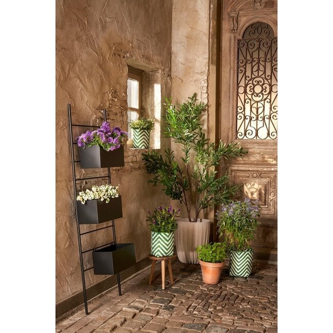 Mica Decorations Merlijn Plastic Outdoor Plant Baskets - Dark Brown - Set of 3