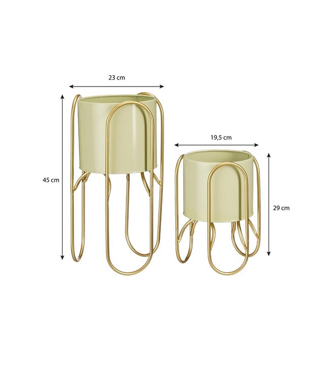 Bloempot binnen Lichtgroen 2Ijzer