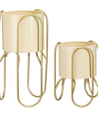 Mica Decorations Bloempot binnen Lichtgeel 2Ijzer