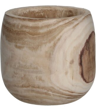 Mica Decorations Bloempot binnen Lichtbruin 1Paulownia hout