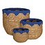 Mica Decorations Jorck Pflanzkörbe aus Seegras - Blau - 3er-Set