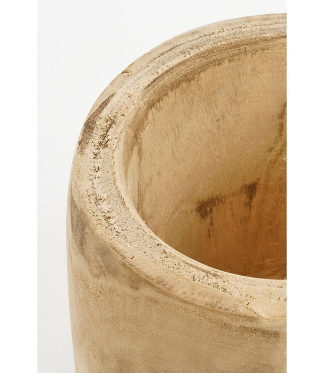 Bloempot binnen Lichtbruin 1Paulownia hout