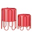Mica Decorations Dione Blumentöpfe mit Ständern aus Eisen - Rosa - 2er-Set