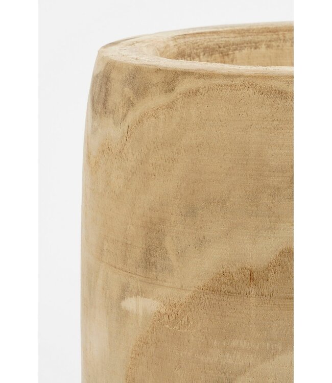 Bloempot binnen Lichtbruin 1Paulownia hout