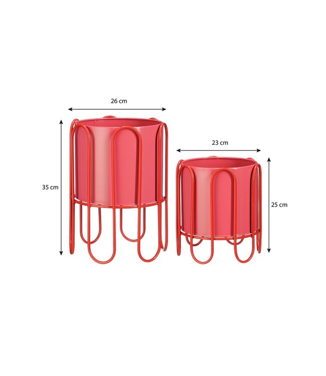 Bloempot binnen Roze 2Ijzer