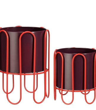 Mica Decorations Bloempot binnen Paars 2Ijzer