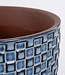 Bloempot binnen Blauw 1Keramisch