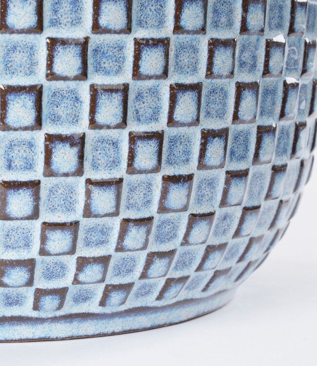 Bloempot binnen Blauw 1Keramisch