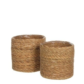 Mica Decorations Atlantic Jute Plant Baskets - Light Brown - Set of 2