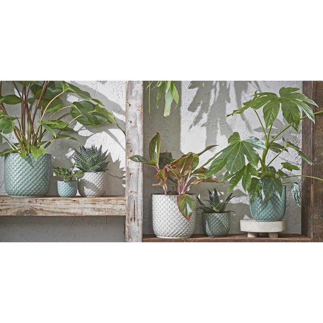 Mica Decorations Daan Blumentopf für drinnen aus Keramik - Weiß