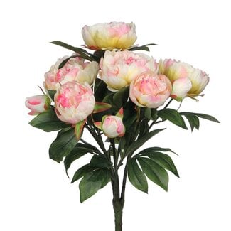 Mica Decorations Artificial Peony Bouquet - Light Pink - H55 cm