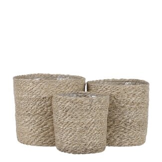 Mica Decorations Atlantic Jute Plant Baskets - Cream - Set of 3