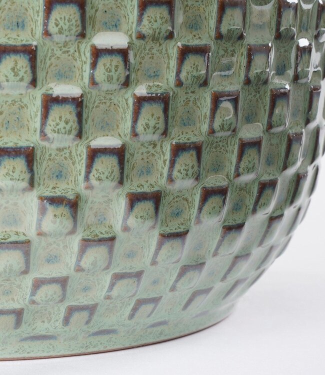 Bloempot binnen Groen 1Keramisch