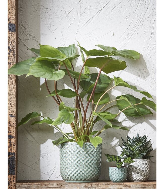 Bloempot binnen Groen 1Keramisch