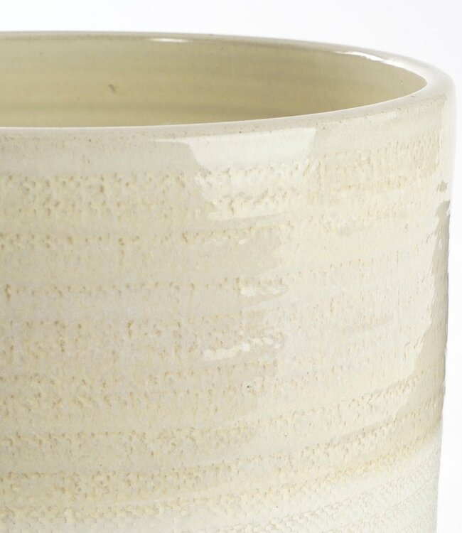 Bloempot binnen Crème 1Aardewerk
