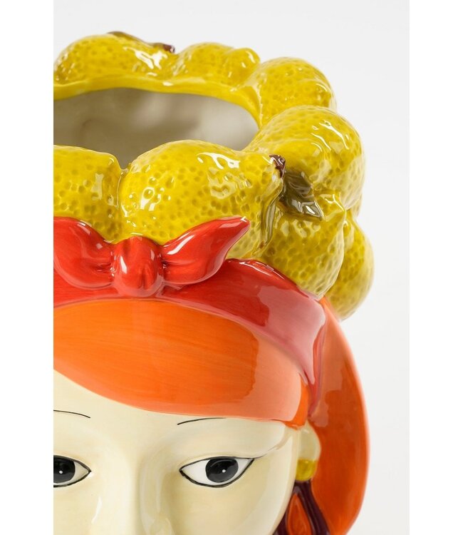 Bloempot binnen Geel 1Kalksteen