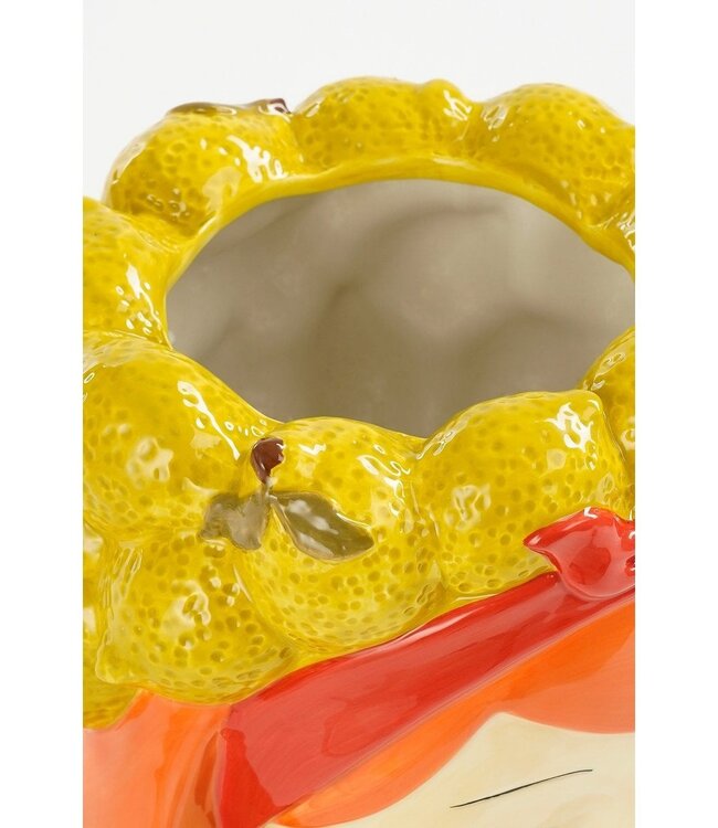 Bloempot binnen Geel 1Kalksteen