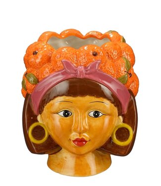 Mica Decorations Bloempot binnen Oranje 1Kalksteen