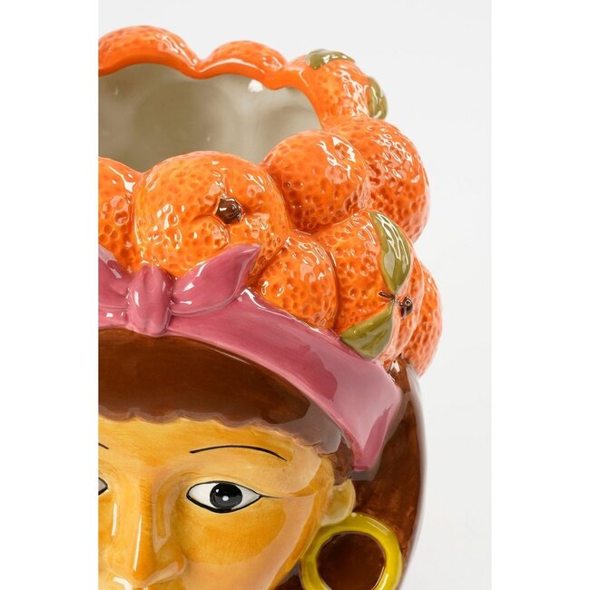 Bloempot binnen Oranje 1Kalksteen