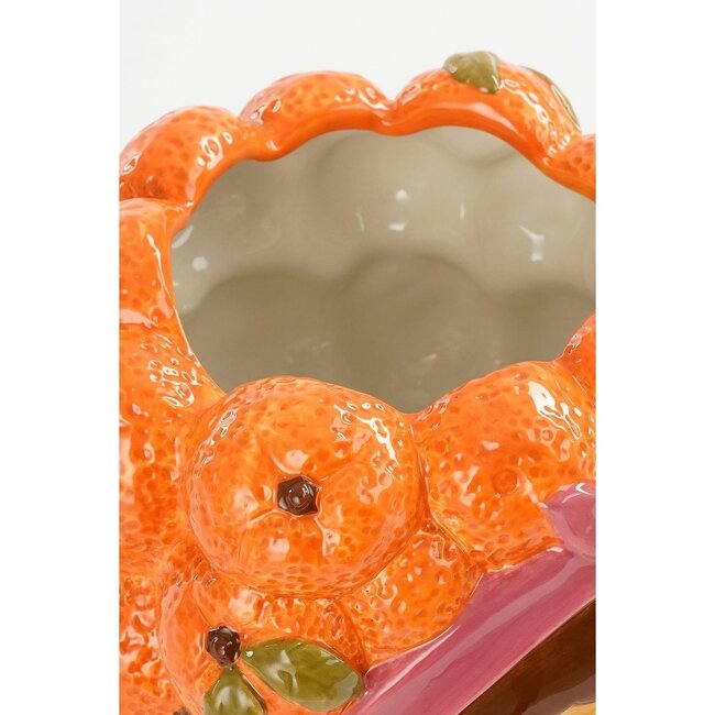 Bloempot binnen Oranje 1Kalksteen