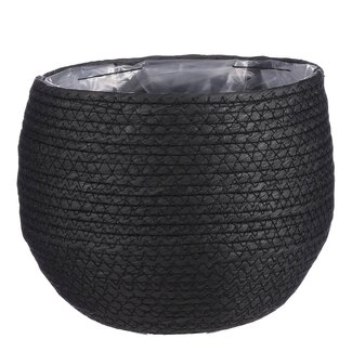 Mica Decorations Jorck Pflanzkorb aus Papier - Schwarz - H19 × Ø22 cm